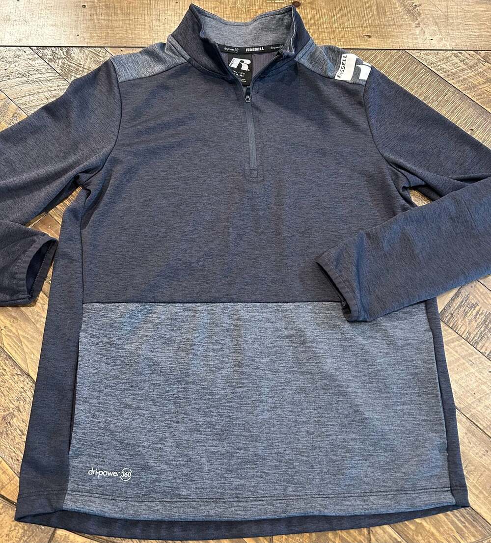 Russell Athletic Dri-Power 360 Quarter-Zip Performance Pullover - Rich Black Hea